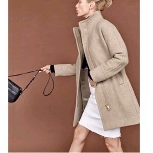 J.Crew Wool Stadium Cloth Cocoon Coat in Light Beige Tan Color Women's Size 2